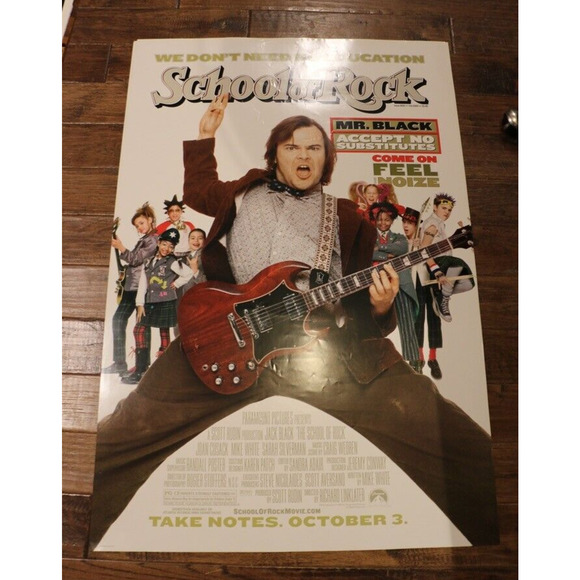 VINTAGE School of Rock 2003 Original Movie Poster 27x40" Rolled Double Sided